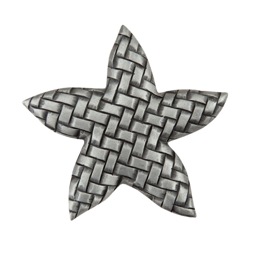 1 3/4" Woven Star Knob in Antique Pewter