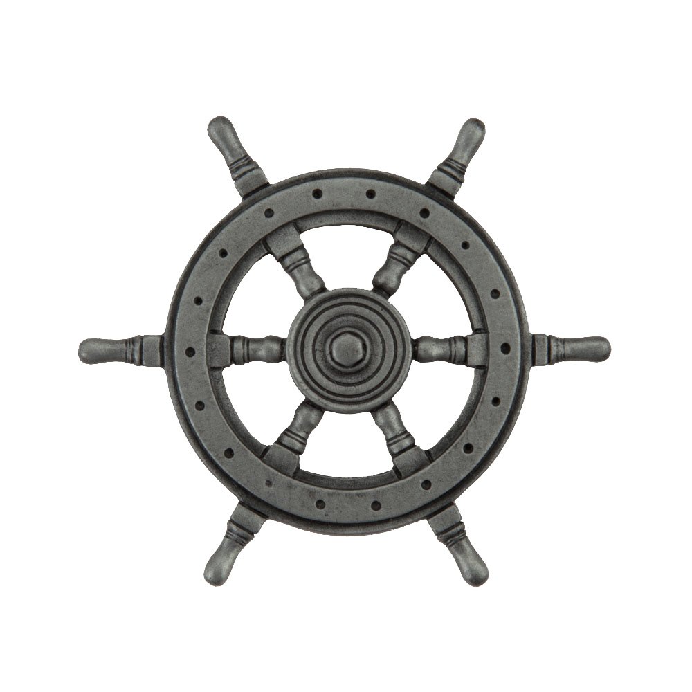1 3/4" Ship's Wheel Knob in Antique Pewter