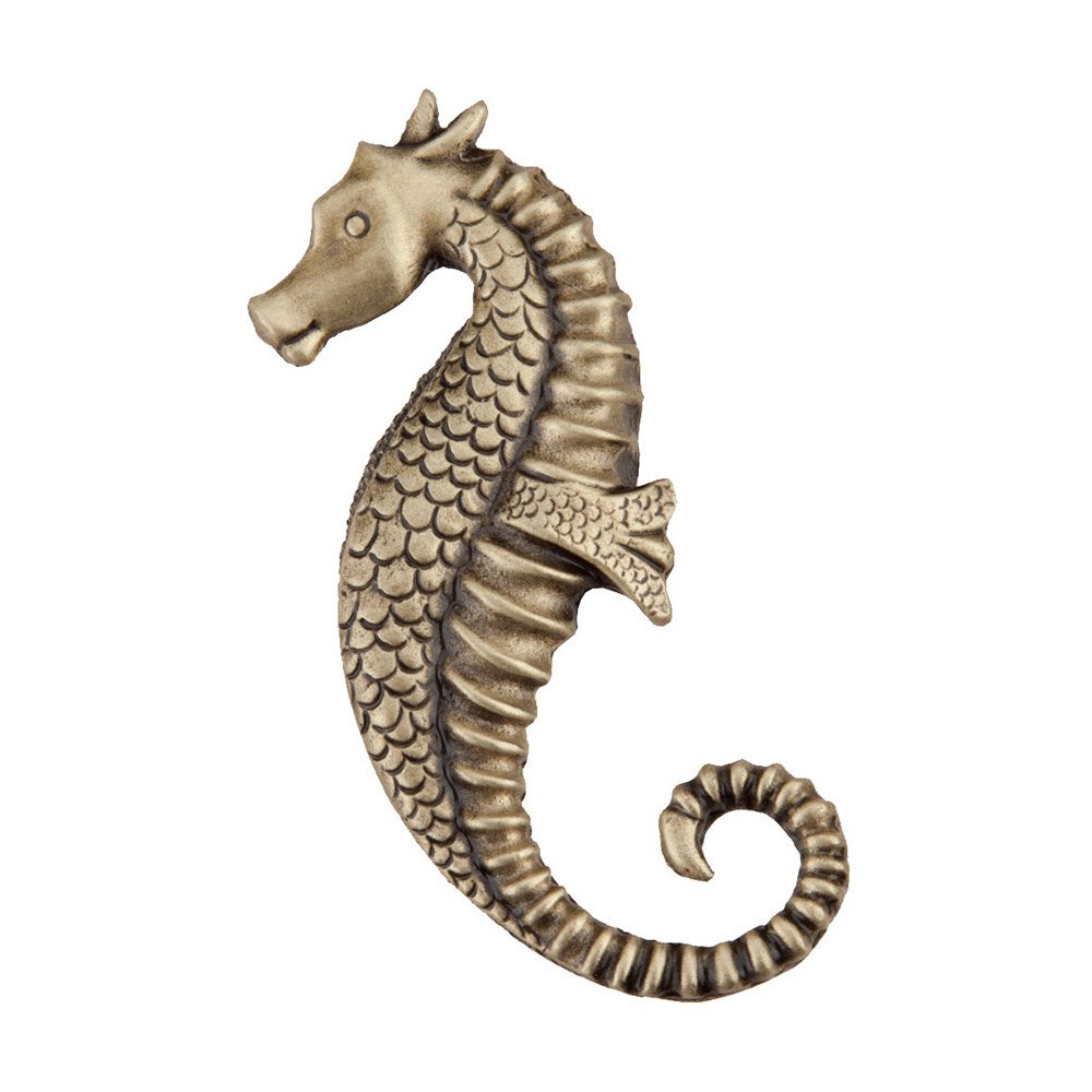 2 1/4" Seahorse Knob in Antique Brass