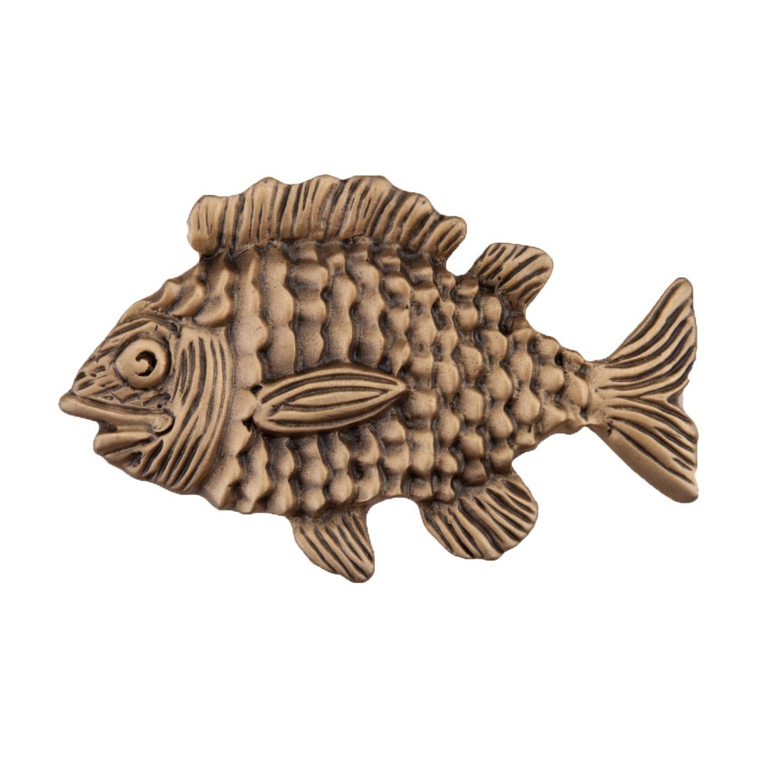 2 1/2" Fun Fish Knob in Museum Gold