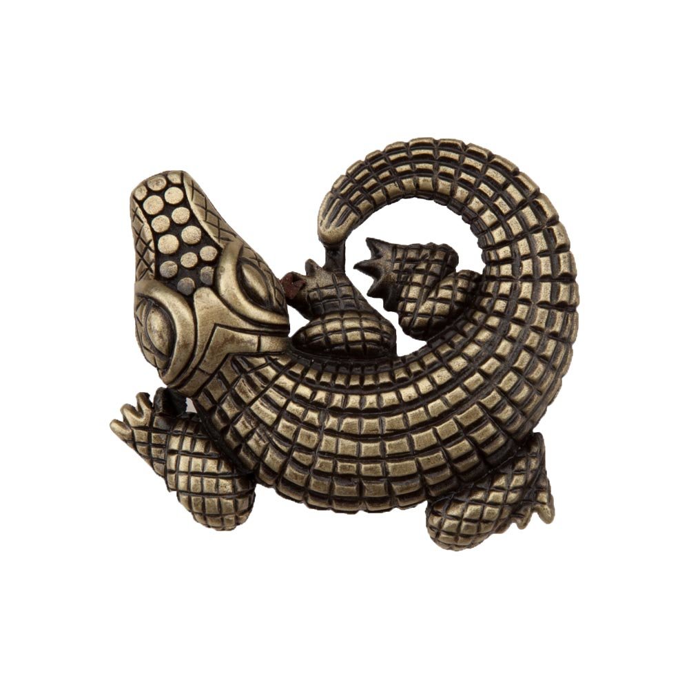 1 1/2" Alligator Knob in Antique Brass