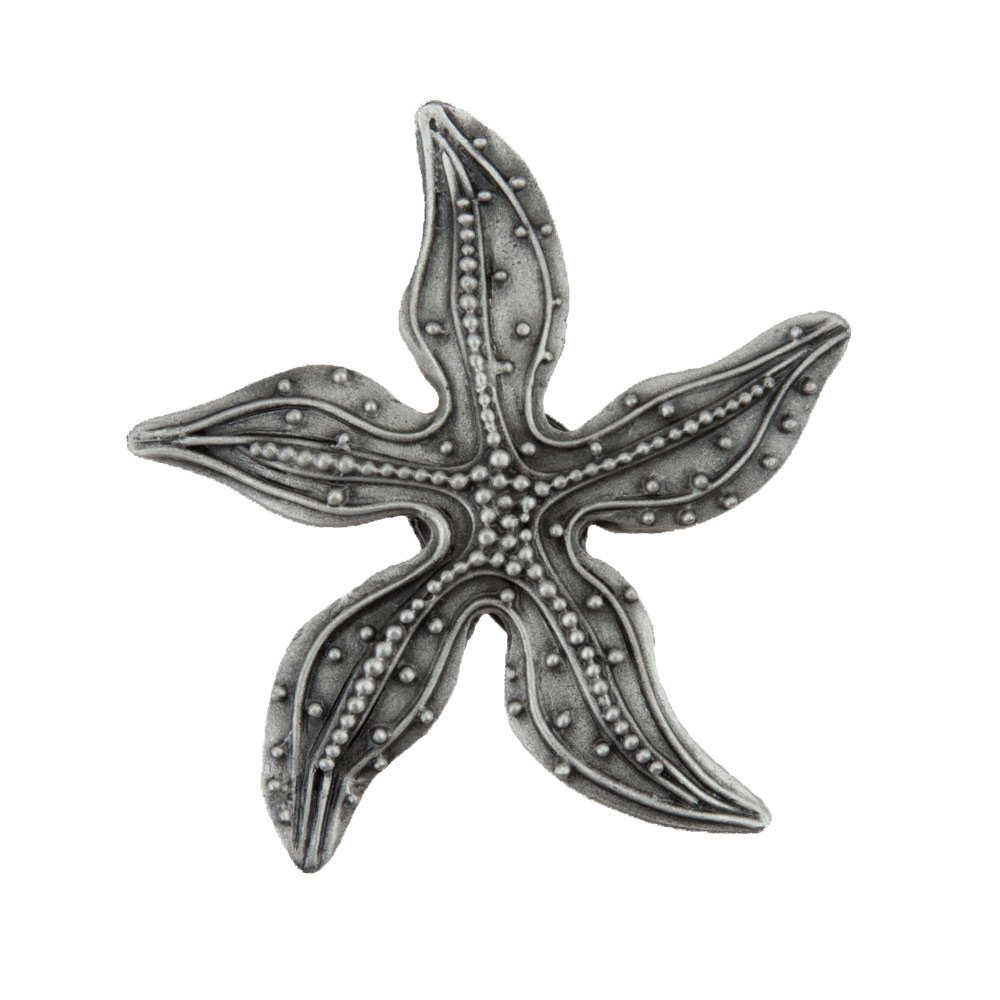 1 7/8" Beaded Starfish Knob in Antique Pewter