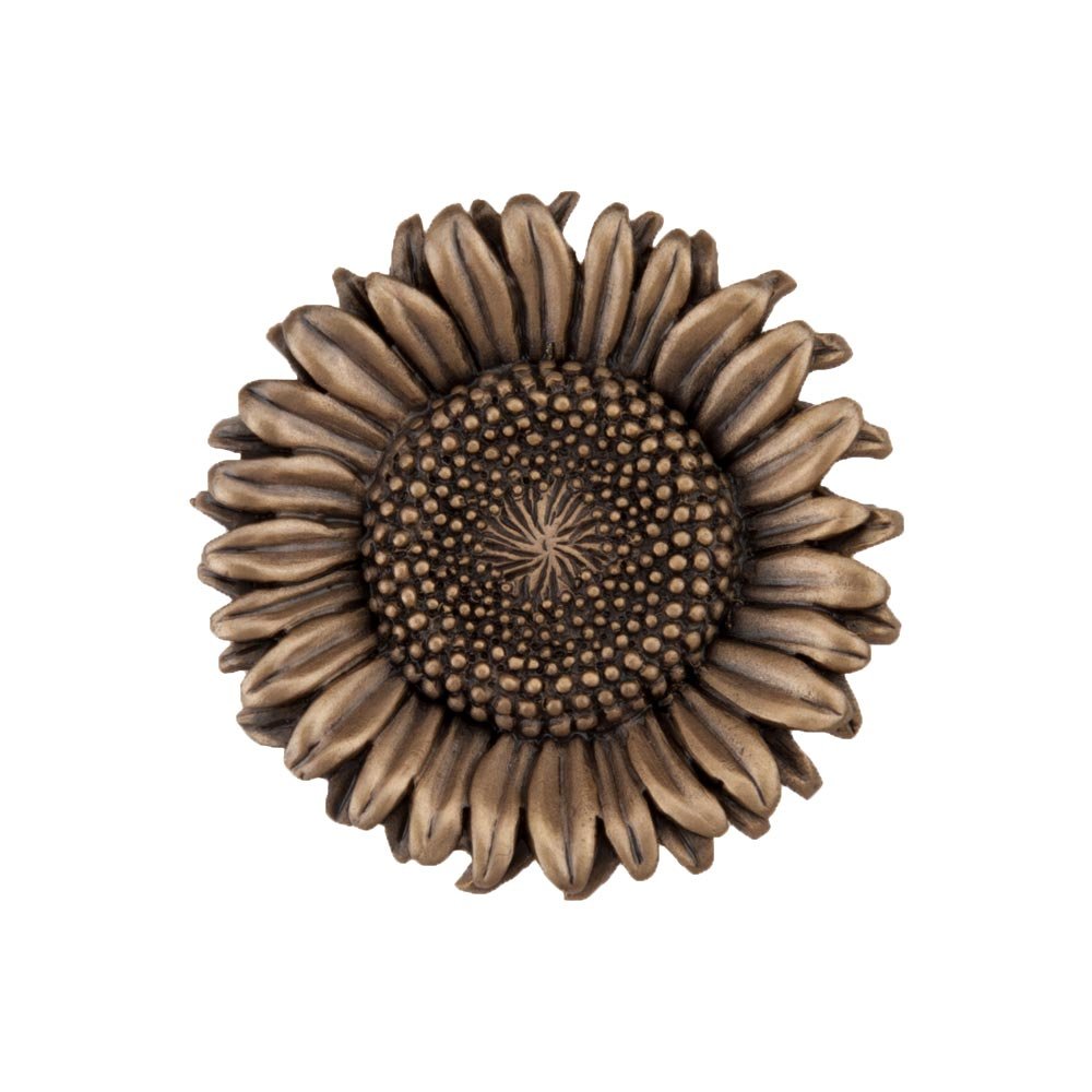 1 3/8" Sunflower Knob in Museum Gold