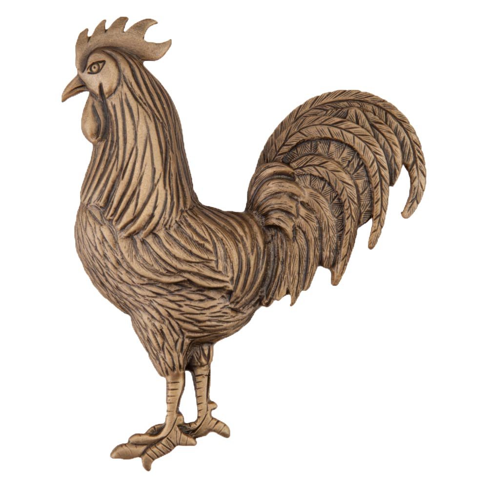 2 1/8" Rooster Knob in Museum Gold