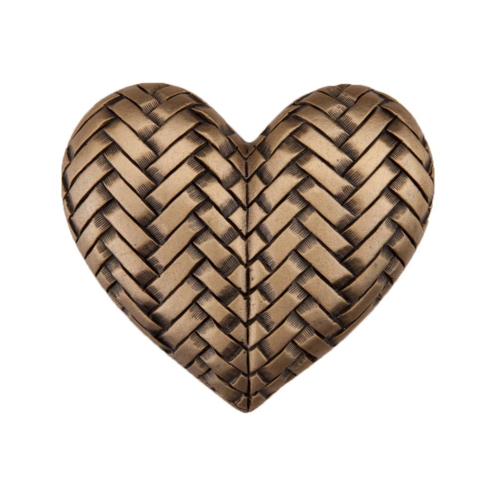 1 3/4" Woven Heart Knob in Museum Gold