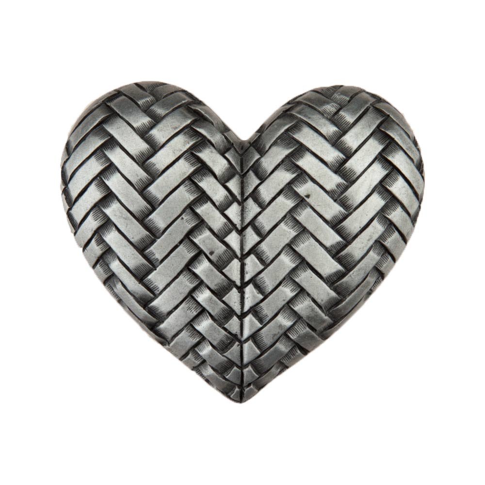 1 3/4" Woven Heart Knob in Antique Pewter