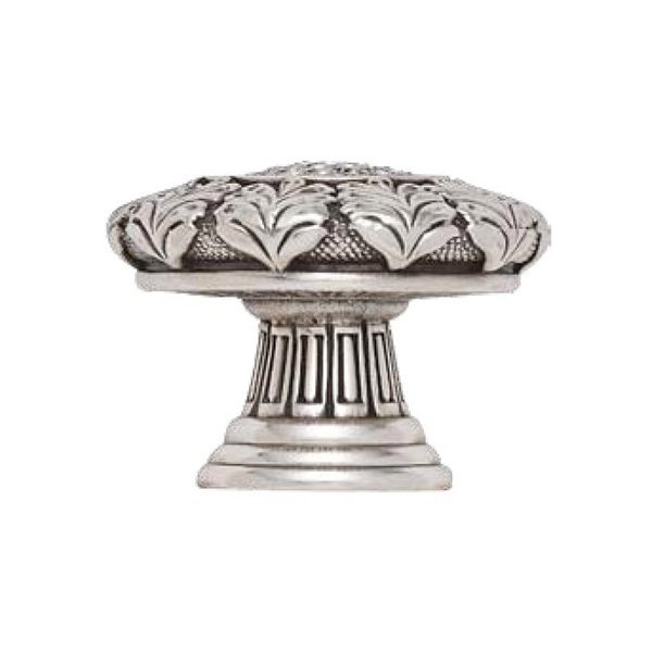 1 9/16" Diameter Knob With Clear Crystal in Antique Nickel