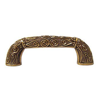 3" (76mm) Centers Deco Handle in Museum Gold