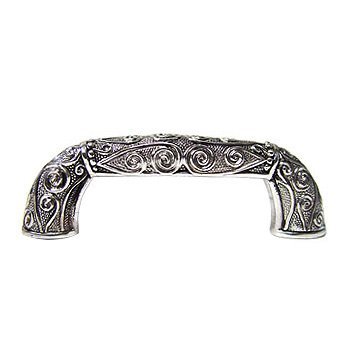 3" (76mm) Centers Deco Handle in Burnish Silver