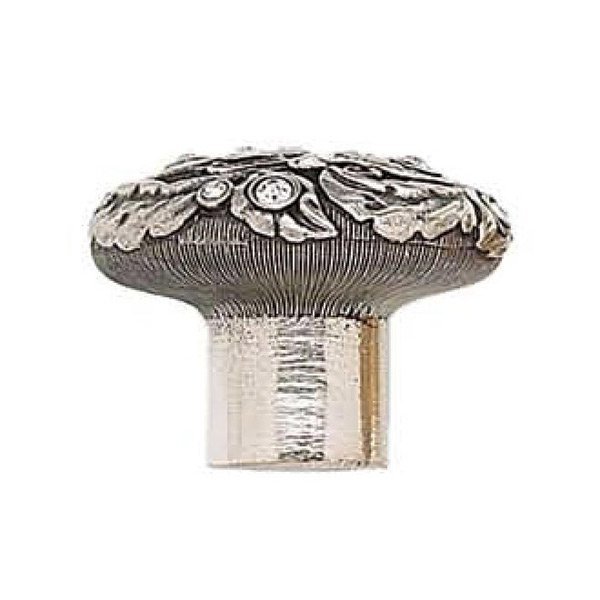 1 5/8" Diameter Knob With Clear Crystal in Antique Nickel