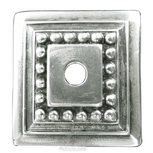 Decorative Knob Backplate in Burnish Silver