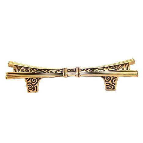 3 1/2" (89mm) Moderne Pull in Museum Gold