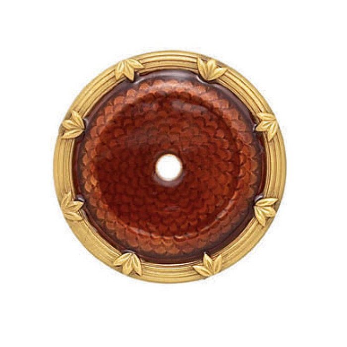 1 5/8" Diameter Back Plate Garnet in Museum Gold