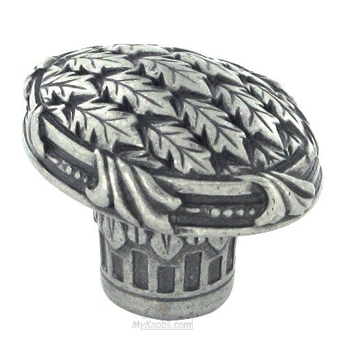 1 3/8" Oval Lion in Winter Knob in Artisan Pewter
