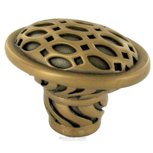 1 1/4" Oval Milan Knob in Burnished Copper