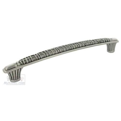 6" Centers Linen Weave Handle in Artisan Pewter