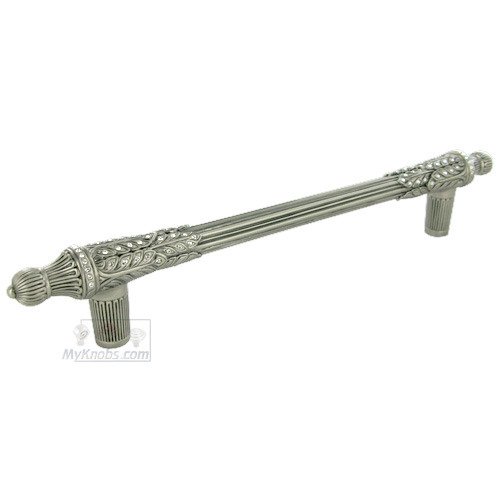 8" Centers Hampton Handle in Antique Nickel with with Clear Swarovski