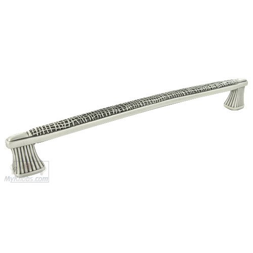 12" Centers Linen Weave Appliance Pull in Burnish Silver