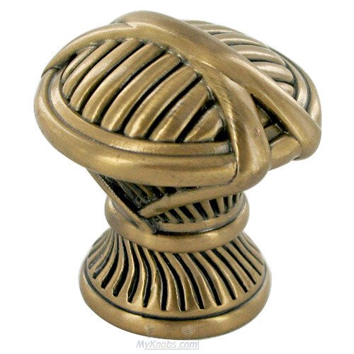 1" Diameter Westport Knob in Antique Brass