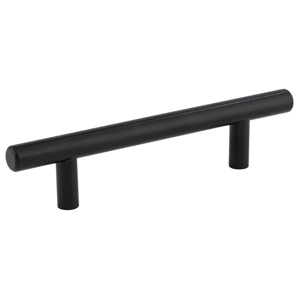 3 3/4" Centers Stainless Steel Hollow Bar Pull with Beveled Ends in Matte Black