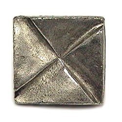Notched Square Knob in Antique Bright Silver