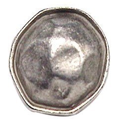 Rim-Edged Sculpted Circle Knob in Antique Matte Silver