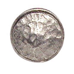 Small Hammered Round Edge Knob in Antique Matte Silver