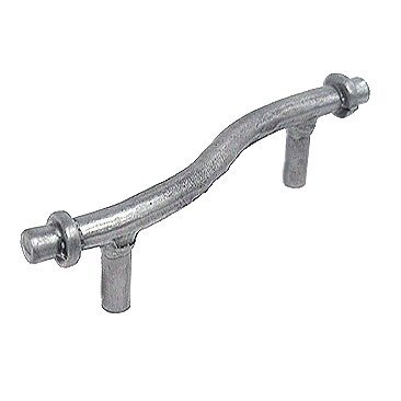 Curved Bar Modern Pull in Antique Bright Silver