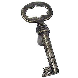 Key Knob in Antique Matte Brass