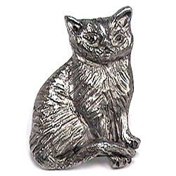 2 1/2" Cat Knob in Antique Matte Silver