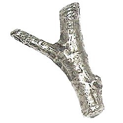 Tree Stem "Y" Shape Knob in Antique Matte Silver