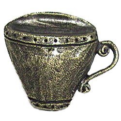 Tea Cup Knob in Antique Matte Silver
