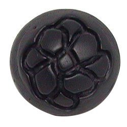 Deep Engraved Dome Flower Knob in Antique Matte Silver