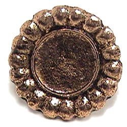 Round Geometric Knob in Antique Matte Brass