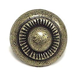 Textured Ring Plain Rim Knob in Antique Bright Brass