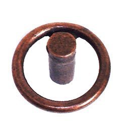 Small Geometric Ring Knob in Antique Matte Copper