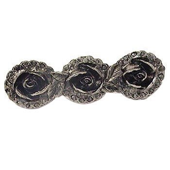 Three Roses Pull in Antique Bright Silver