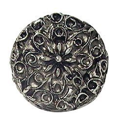 Large Flower Filigree Knob in Antique Matte Silver
