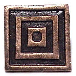 Large Square Knob in Antique Matte Copper
