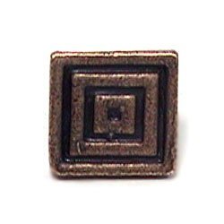 Small Square Knob in Antique Matte Brass