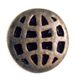Checkerboard Circle Knob in Antique Bright Silver