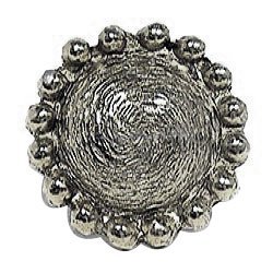 Bead Edge Texture Small Round Knob in Antique Bright Silver