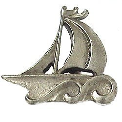 Sailboat Knob in Antique Bright Silver