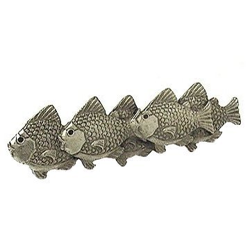 School of Fish Left Pull in Antique Matte Silver