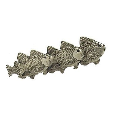 School of Fish Right Pull in Antique Matte Brass