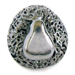 Pear on Stucco Knob in Antique Bright Silver