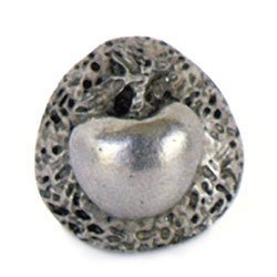 Apple on Stucco Knob in Antique Bright Silver