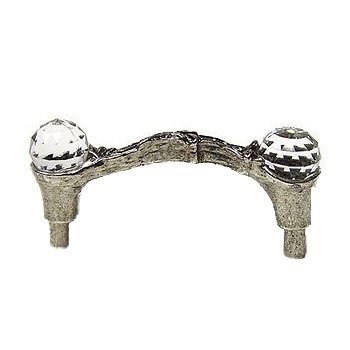 Two Stone Pull in Antique Bright Silver