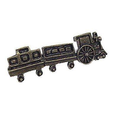 Train Facing Right Pull in Antique Bright Silver