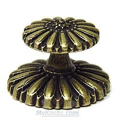 Fluted Knob in Aged Brass